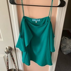 Off the Shoulder Green Blouse